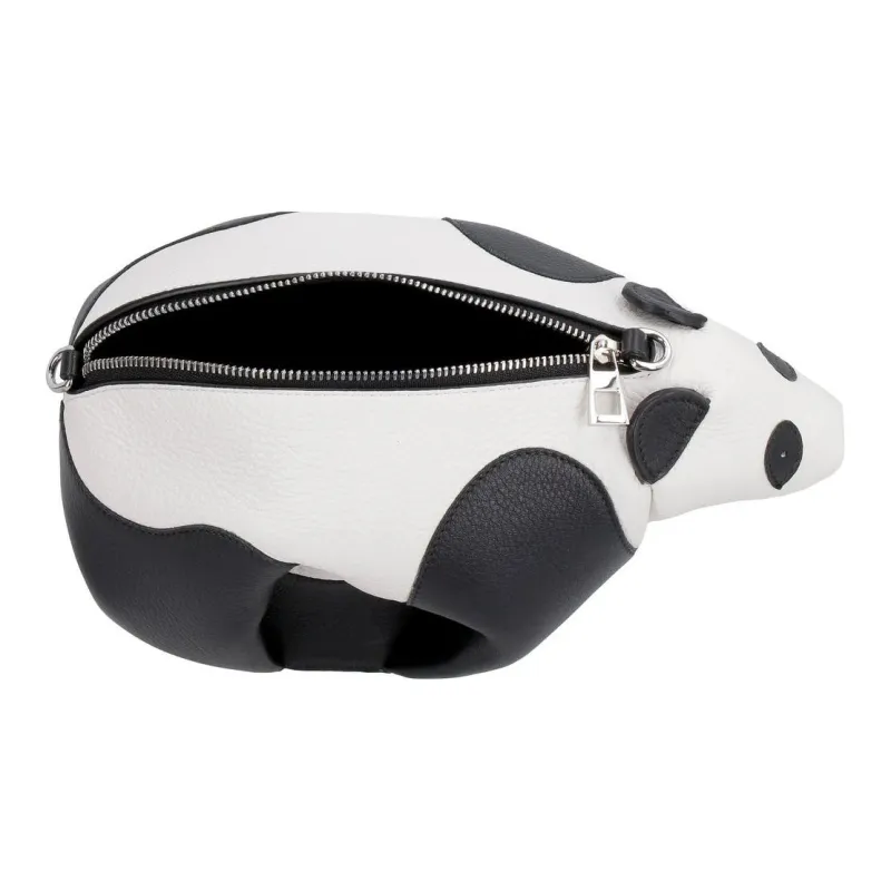 LOEWE Classic Grained Calfskin Panda Bag Handheld Shoulder Bag Crossbody Bag Mini Women's Black White-4