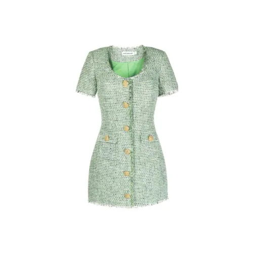 Self-portrait Short-Sleeved Dresses Women's Aqua Green