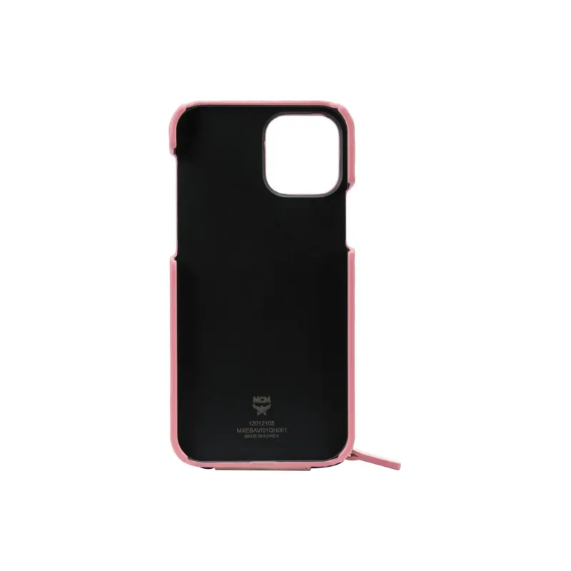 MCM Essential Visetos Origina Artificial Leather Cell Phone Case Cell Phone Pouch Unisex Pink-1