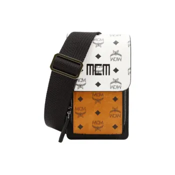 MCM Essential Visetos Origina Leather Camera Bag Shoulder Bag Crossbody Bag Regular Men's Cognac Multicolor
