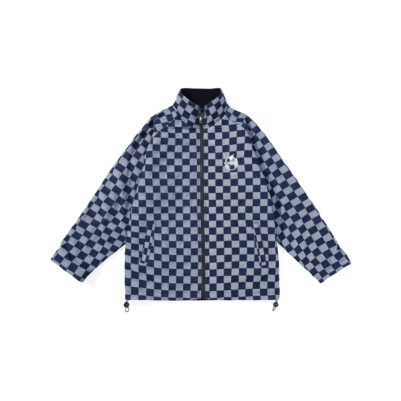 GENANX Plaid Lapel Loose Fit Puffer Jacket Unisex-4