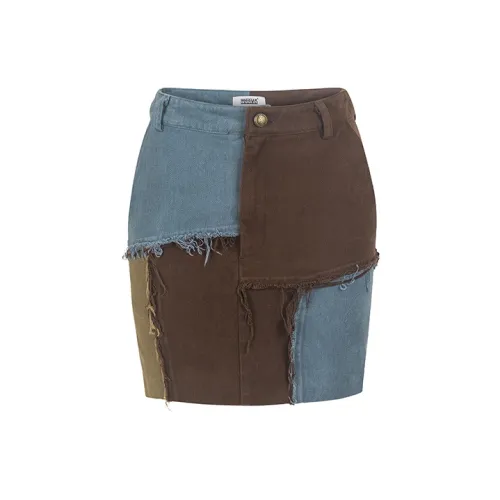 WooHa Denim Short Skirts Women's Brown