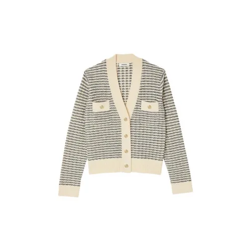 Sandro Striped V-neck Cardigan