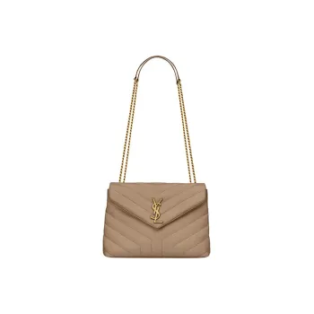 SAINT LAURENT LOULOU Calfskin Portable Crossbody Bag Shoulder Bag Women's Gray Brown