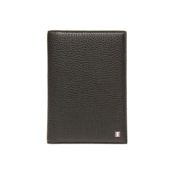 BALLY Grained Cow Leather Wallet With Passport Holder Men's Black