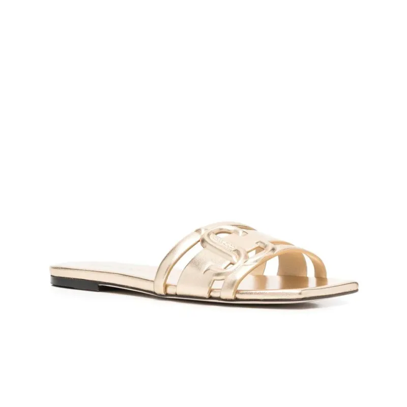 Jimmy Choo Laran Slide Slippers Women's Gold-1