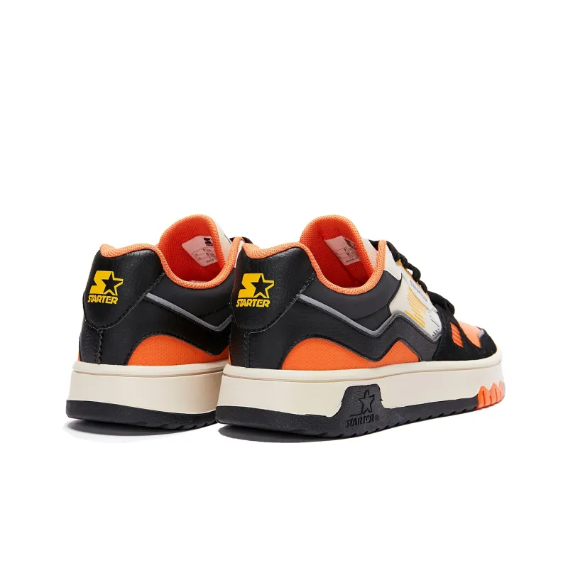 STARTER Anti Slip Wear Resistant Low Top Skateboard Shoes Men's Black Orange White-3
