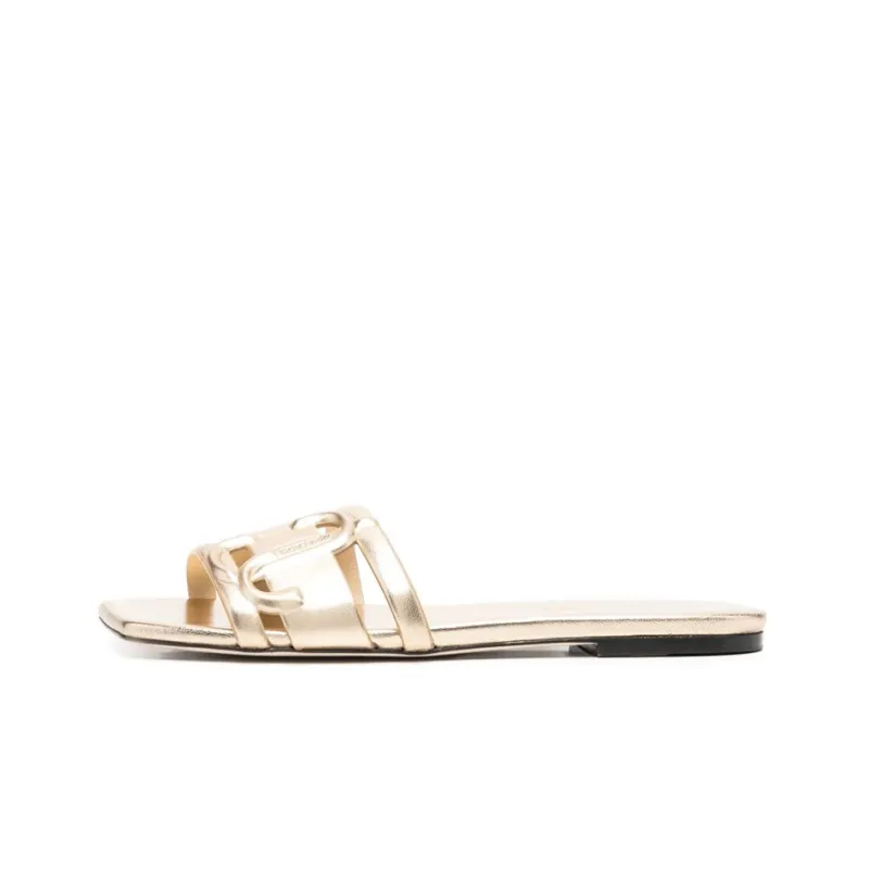Jimmy Choo Laran Slide Slippers Women's Gold-0