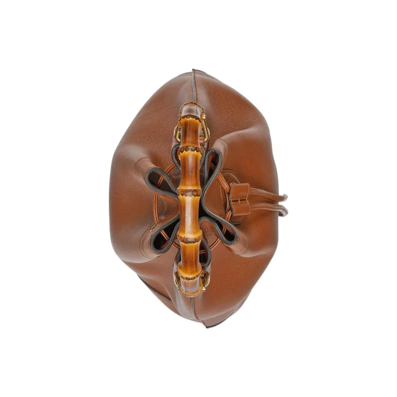 GUCCI Diana Leather Bucket Bag Portable Crossbody Bag Shoulder Bag Women's Brown-4