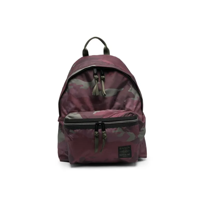 EASTPAK MAISON KITSUNE Collaboration Polyamide Backpack Regular Men's Burgundy/Dark Green-0