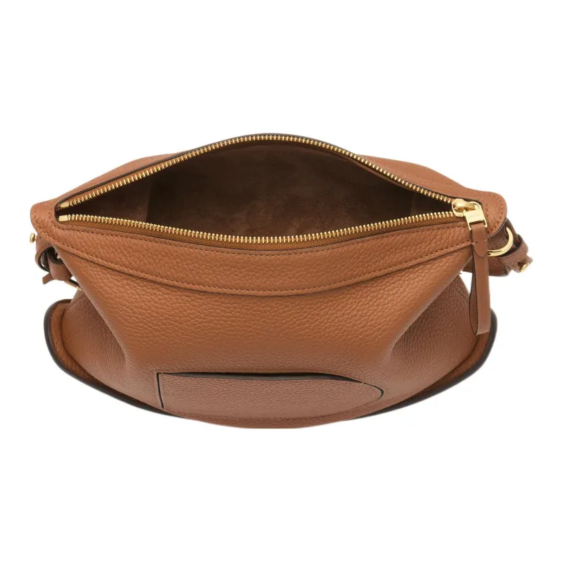 Delvau Pin Textured Soft Calfskin Shoulder Bag Crossbody Bag Handbag Regular Women's Brown-3