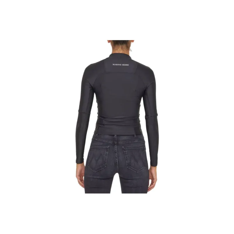 Marine Serre Logo embossed Stretch Top-1