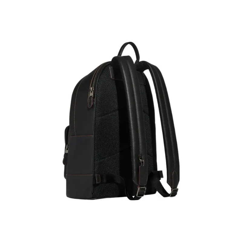 COACH Peanuts Snoopy Collaboration West Leather Backpack Large Size Men's Black-1
