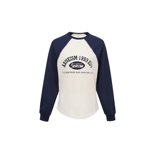 Ariseism T-Shirts Women's Blue Raglan Shawl