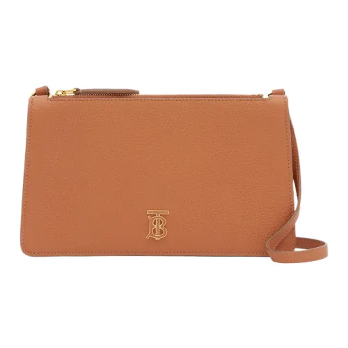 Burberry Calfskin Crossbody Bag Shoulder Bag Women's Warm Tawny