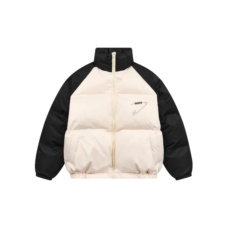 HARSH AND CRUEL FW22 Letter Stand Collar Loose Fit Thickened Puffer Jacket Unisex-1