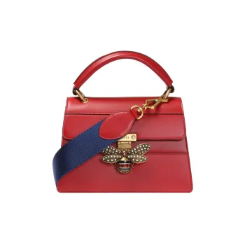 GUCCI Queen Margaret Leather Shoulder Bag Crossbody Bag Handbag Women's Red