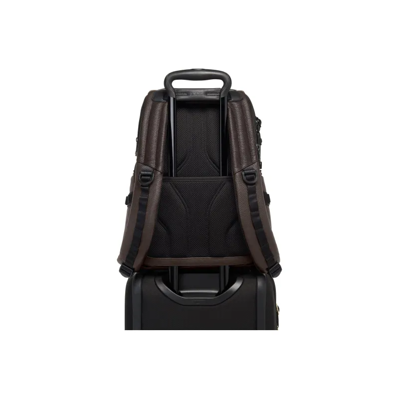 TUMI Alpha Bravo Leather Backpack Men's Dark Brown-5