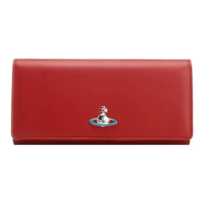 Vivienne Westwood Sheepskin Card Holder Wallet Women's Red-0