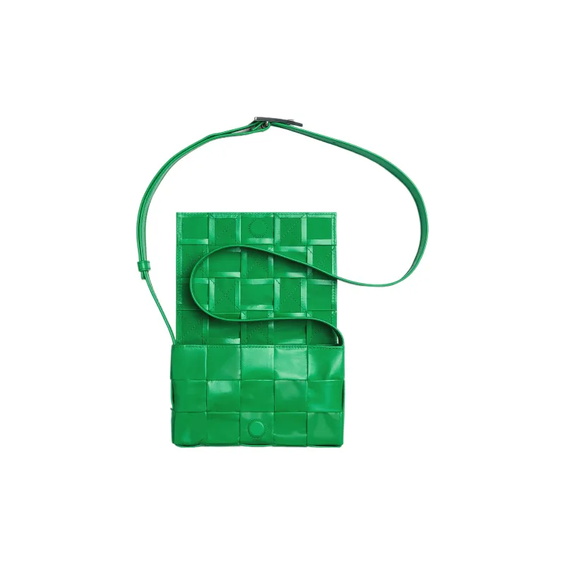 Bottega Veneta Cassette Intreccio Crossbody Bag Small Parakeet-5