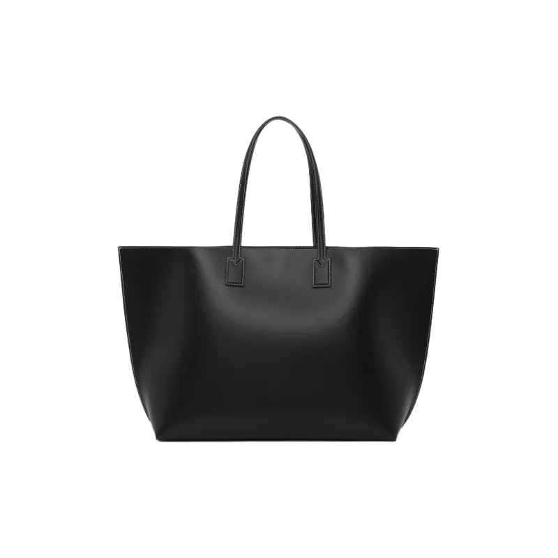 Burberry Monogram Calfskin Tote Bag Shopping Bag Shoulder Bag Handbag Large Size Women's Black-3