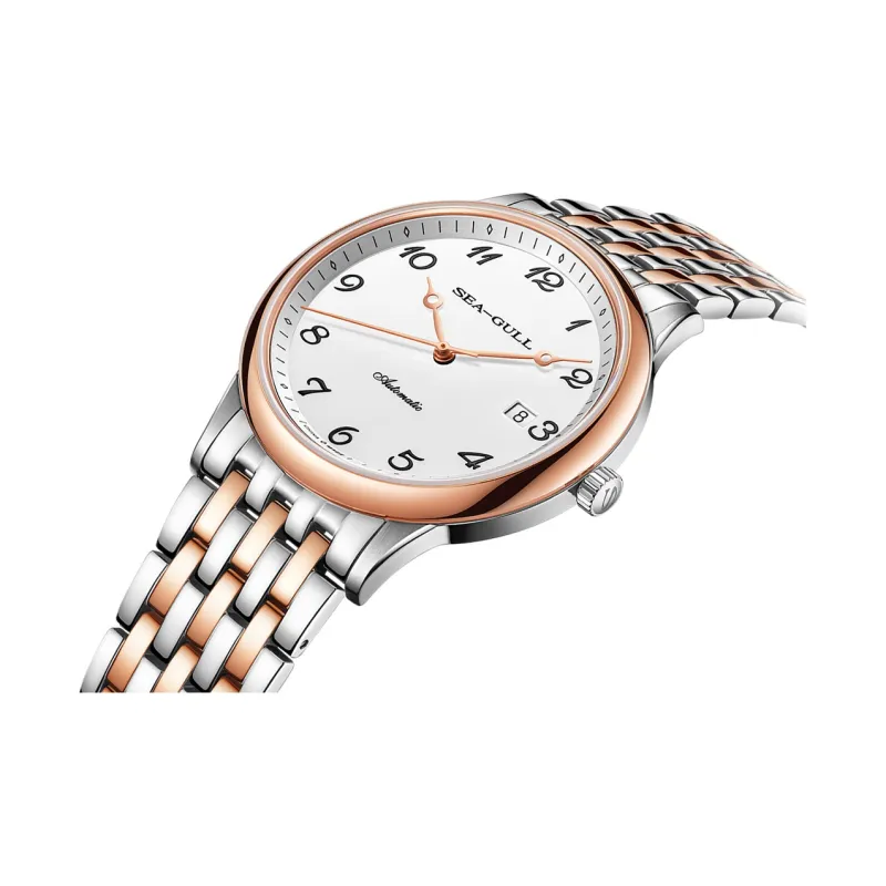 Sea Gull Formal Collection Automatic Mechanical Movement Stainless Steel Watchband Watch Men's Watches White Dial-2