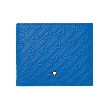 MONTBLANC M_Gram 4810 Cow Leather Card Holder Wallet Regular Unisex Atlantic Blue