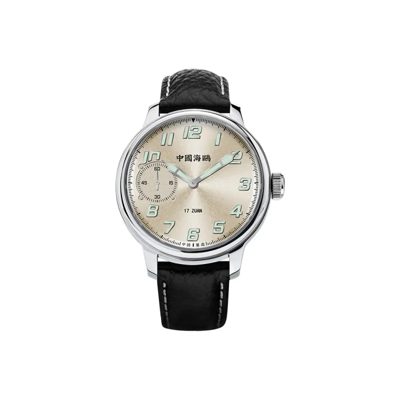 Sea Gull Manual Mechanical Movement Genuine Leather Strap Watch Men's Watches Silver Dial 819.13.6147-3