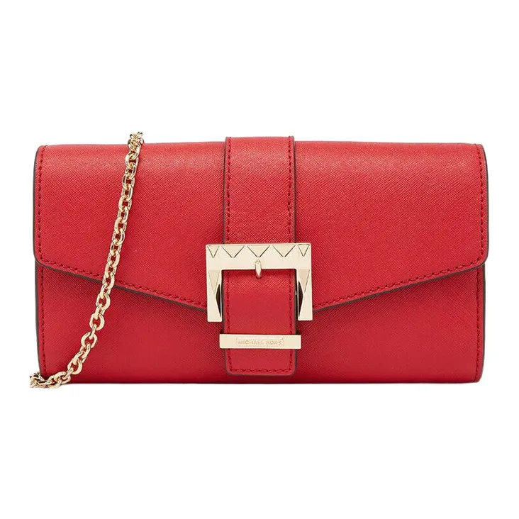MICHAEL KORS Penelope Cow Leather Evening Party Bag, Wallet, Handbag, Shoulder Crossbody Bag Women's Red-0