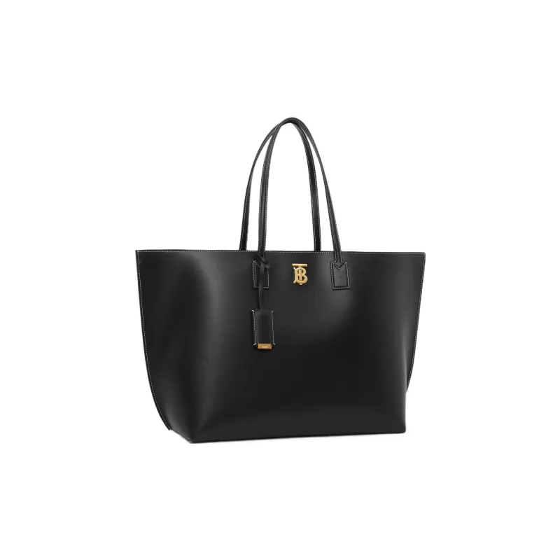Burberry Monogram Calfskin Tote Bag Shopping Bag Shoulder Bag Handbag Large Size Women's Black-2