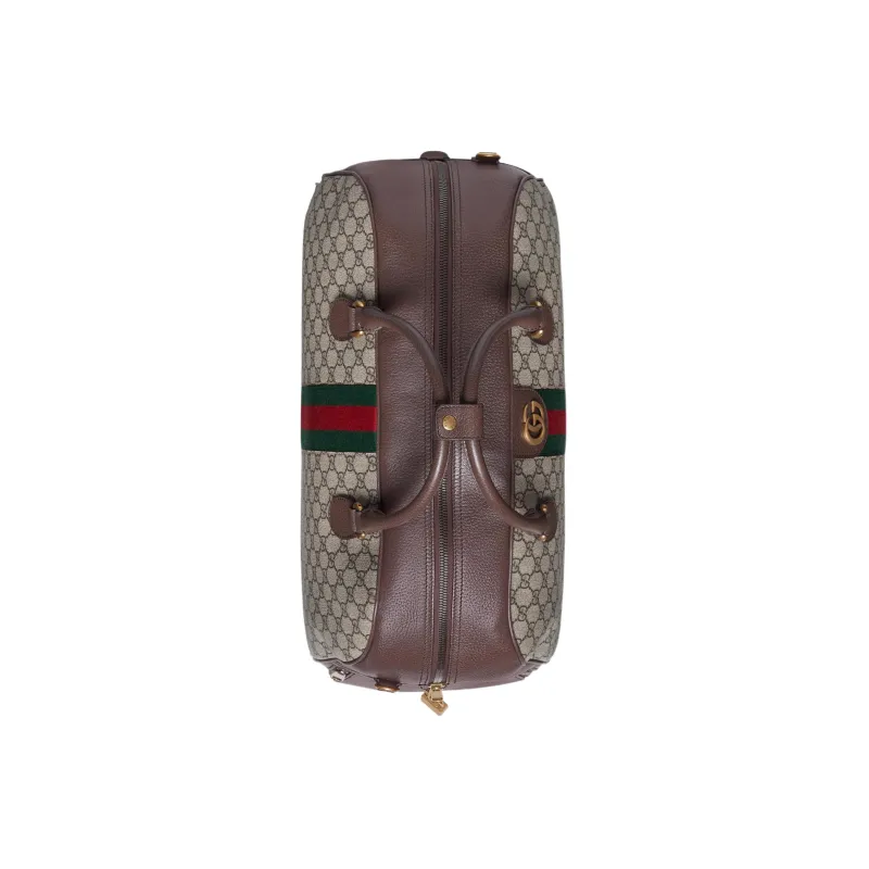 GUCCI Canvas With Leather Shoulder Bag Crossbody Bag Handbag Travel Bag Large Size Men's Brown-4