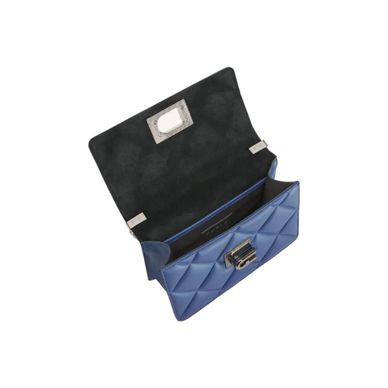 Furla 1927 Collection Polished Soft Padded Nappa Leather Crossbody Bag Shoulder Bag Women's Blue-3
