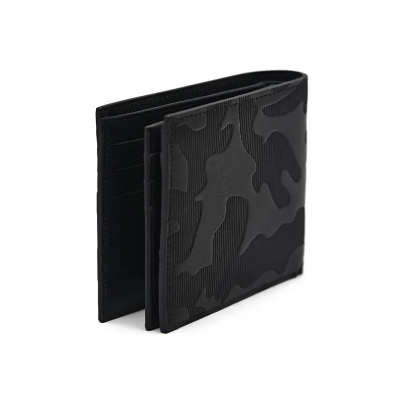 PEDRO Calfskin Textile Card Holder Wallet Men's Black/Umber-9