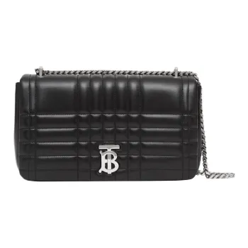 Burberry Lola Bag Lambskin Shoulder Bag Crossbody Bag Medium Size Women's Black