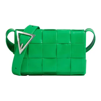 Bottega Veneta Cassette Intreccio Crossbody Bag Small Parakeet