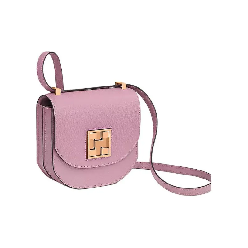 HERMES Mosaique Epsom Calfskin Shoulder Bag Crossbody Bag Women's X9 Mauve Sylvestre Marigold Purple-1