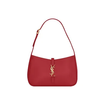 SAINT LAURENT LE5A7 Cow Leather HOBO Shoulder Bag Handbag Shoulder Bag Women's Red