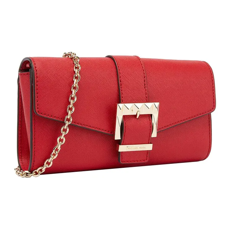 MICHAEL KORS Penelope Cow Leather Evening Party Bag, Wallet, Handbag, Shoulder Crossbody Bag Women's Red-1