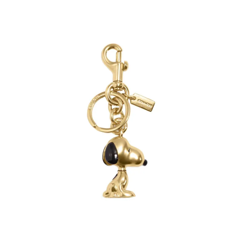 COACH SNOOPY X Peanuts Collaboration Metal Plated Bag Charm Bag Merch Women's Gold-1