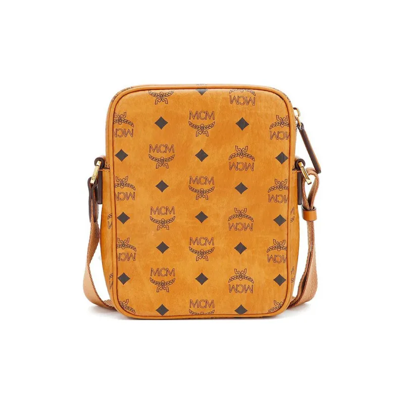 MCM Visetos Motif Classic Messenger Crossbody Bag Brown-3