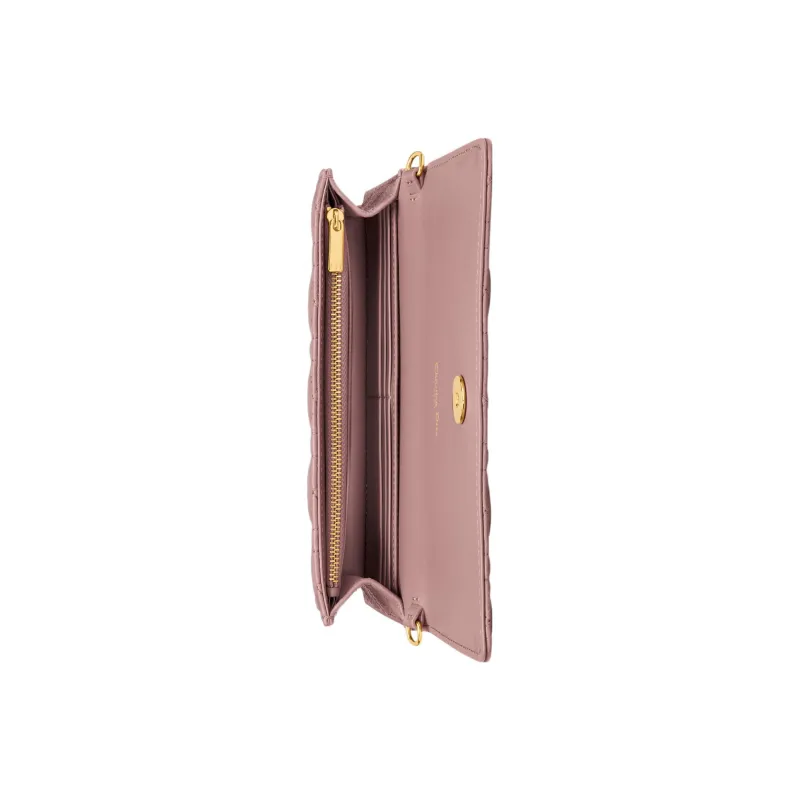 DIOR Caro Soft Cow Leather One Shoulder Crossbody Clutches Women's Peony Pink-3