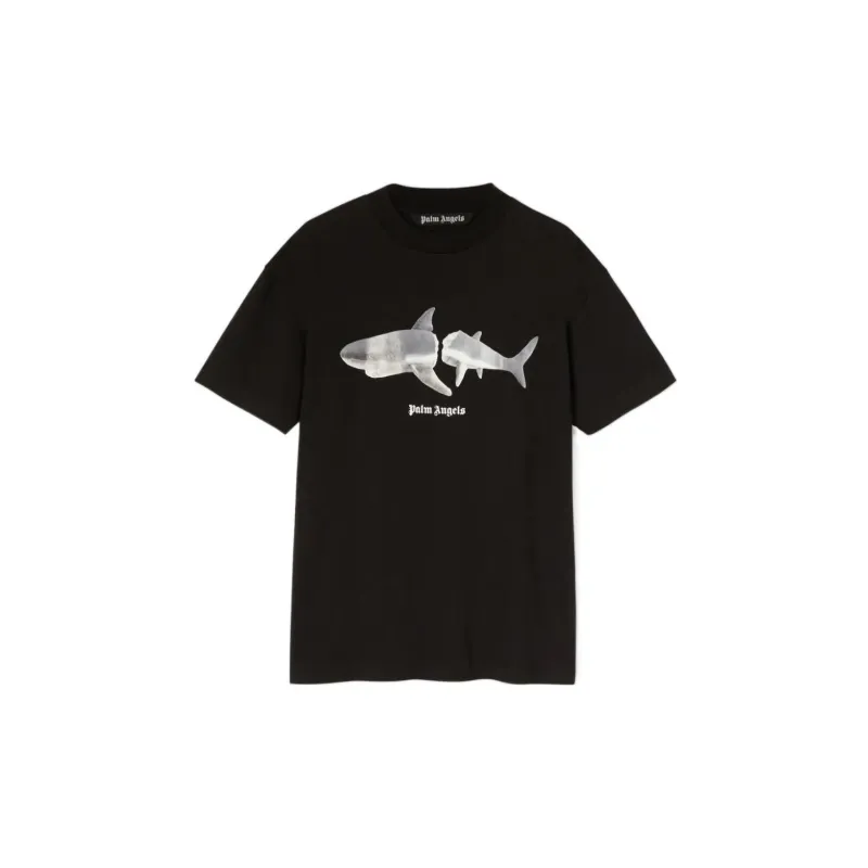 PALM ANGELS Shark Organic cotton T shirt-0