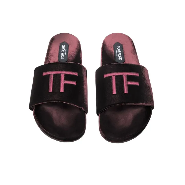 TOM FORD Harrison Logo-embroidered Velvet Slippers-3