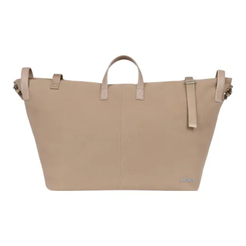 Jacquemus Cotton Canvas Tote croc-effect Bag, Shopping croc-effect Bag, Luggage croc-effect Bag, Shoulder croc-effect Bag, Crossbody croc-effect Bag, Handbag Women's Dark Beige