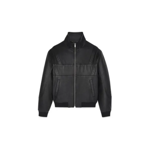 SAINT LAURENT Leather Jackets Men Black