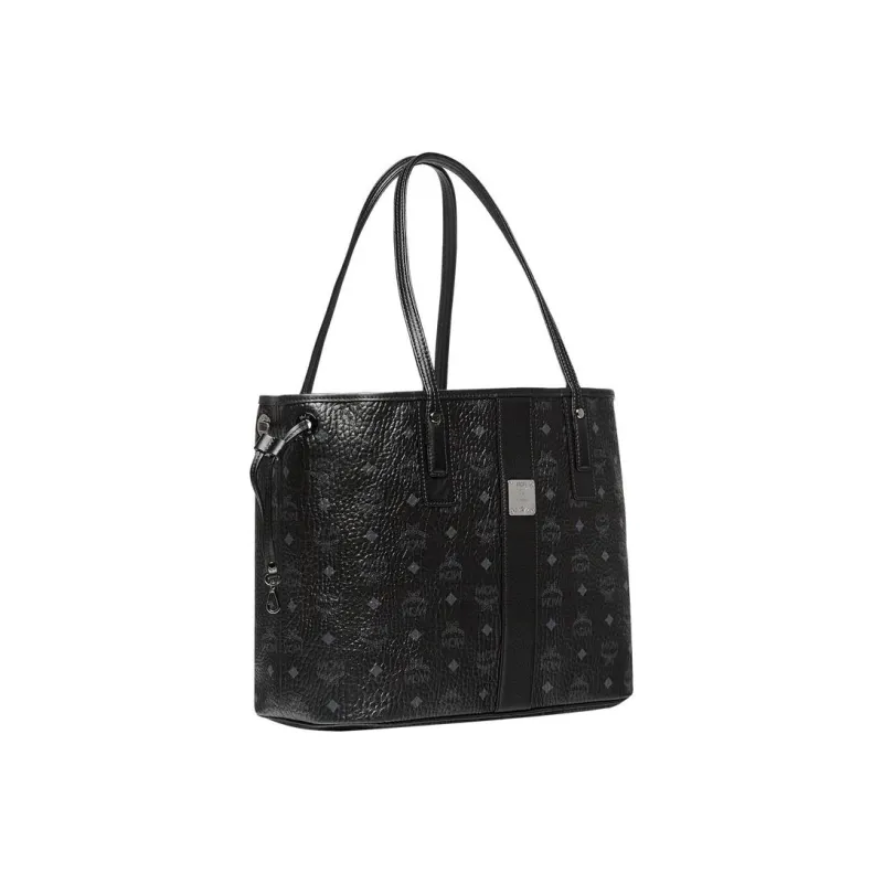 MCM Medium Reversible Liz Shopper In Visetos Shoulder Bag Black-2
