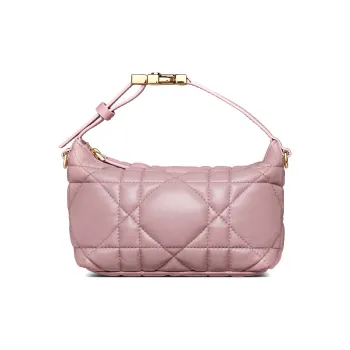 DIOR DiorTravel Cow Leather Clutch Small Size Women's Vintage Pink