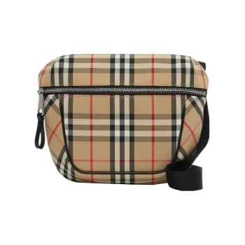 Burberry Vintage Check Bonded Cotton Archie Crossbody Beige