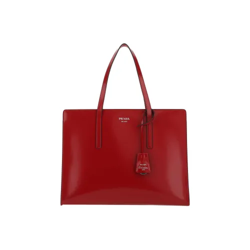 PRADA Calfskin Handbag Shoulder Bag Women's Red