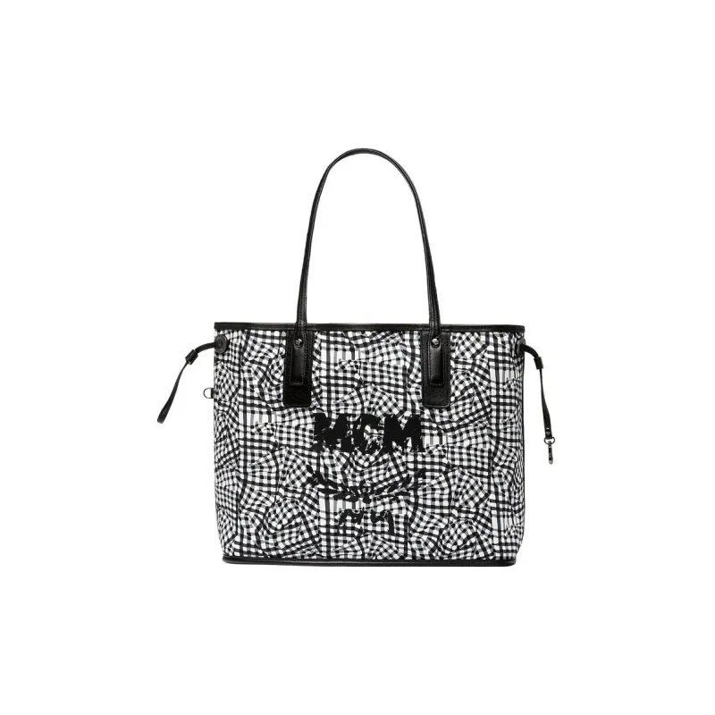 MCM Medium Reversible Liz Shopper In Visetos Shoulder Bag Black-3